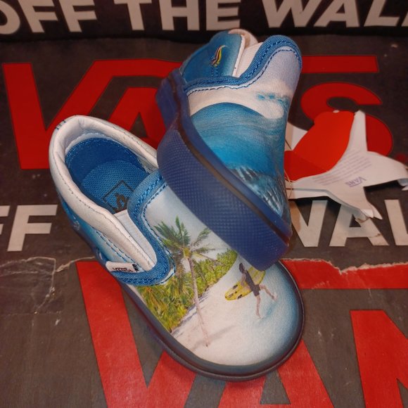 VANS CLASSIC SLIP-ON SURF MONSTER Size 4 T (no box) - Picture 4 of 11